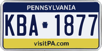 PA license plate KBA1877
