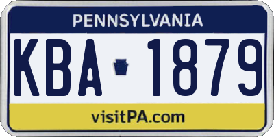 PA license plate KBA1879