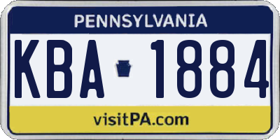 PA license plate KBA1884