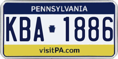 PA license plate KBA1886
