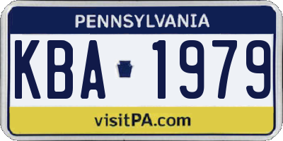PA license plate KBA1979