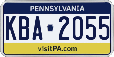 PA license plate KBA2055