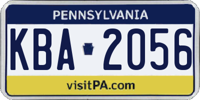 PA license plate KBA2056