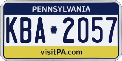PA license plate KBA2057