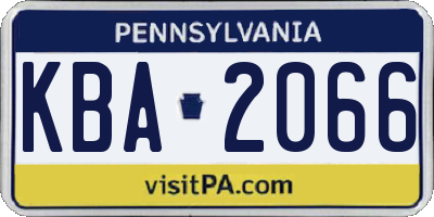 PA license plate KBA2066