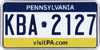 PA license plate KBA2127