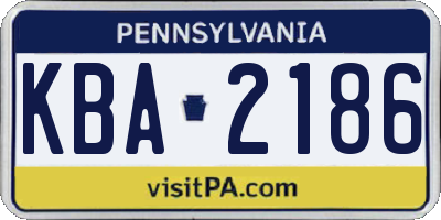 PA license plate KBA2186