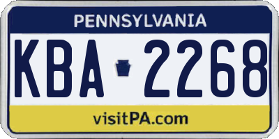PA license plate KBA2268