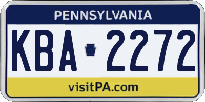 PA license plate KBA2272