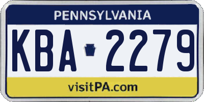 PA license plate KBA2279