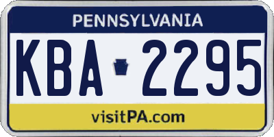 PA license plate KBA2295