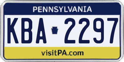 PA license plate KBA2297