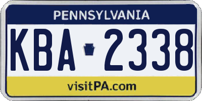 PA license plate KBA2338