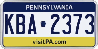 PA license plate KBA2373