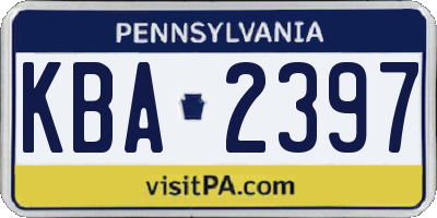 PA license plate KBA2397