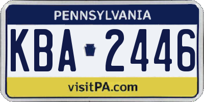 PA license plate KBA2446