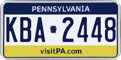 PA license plate KBA2448