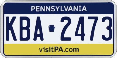 PA license plate KBA2473