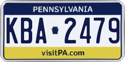 PA license plate KBA2479