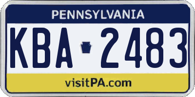 PA license plate KBA2483