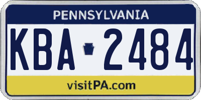 PA license plate KBA2484