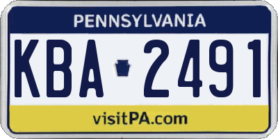 PA license plate KBA2491