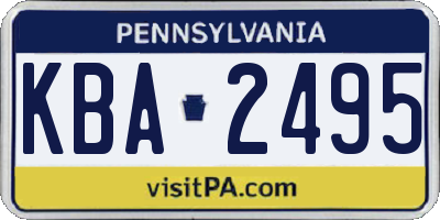 PA license plate KBA2495