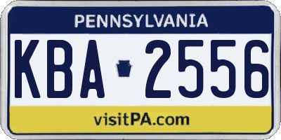 PA license plate KBA2556