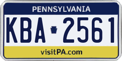 PA license plate KBA2561