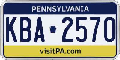 PA license plate KBA2570
