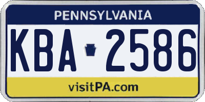 PA license plate KBA2586