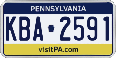 PA license plate KBA2591
