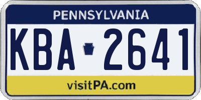 PA license plate KBA2641