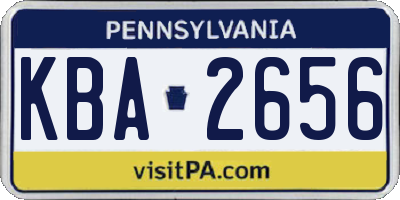 PA license plate KBA2656