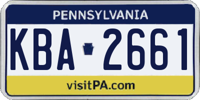 PA license plate KBA2661