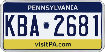 PA license plate KBA2681