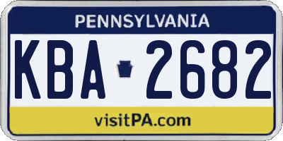 PA license plate KBA2682