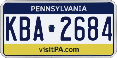 PA license plate KBA2684