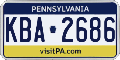 PA license plate KBA2686