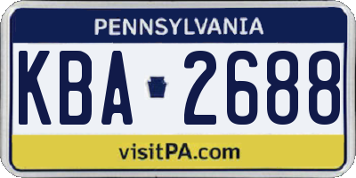 PA license plate KBA2688