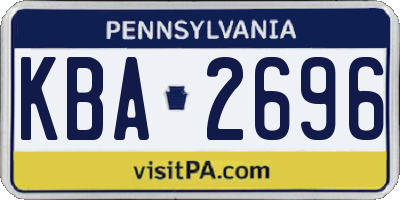 PA license plate KBA2696