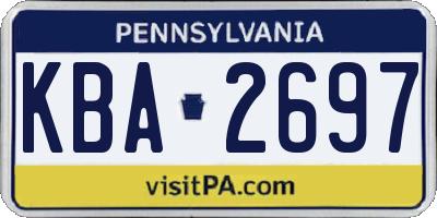 PA license plate KBA2697