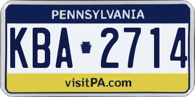 PA license plate KBA2714