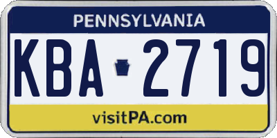 PA license plate KBA2719