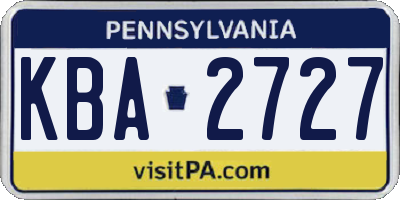 PA license plate KBA2727