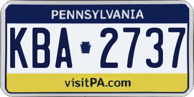 PA license plate KBA2737