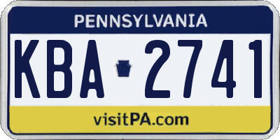 PA license plate KBA2741