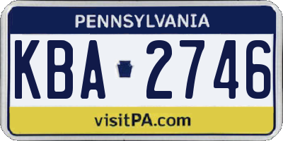 PA license plate KBA2746