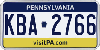 PA license plate KBA2766
