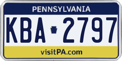 PA license plate KBA2797
